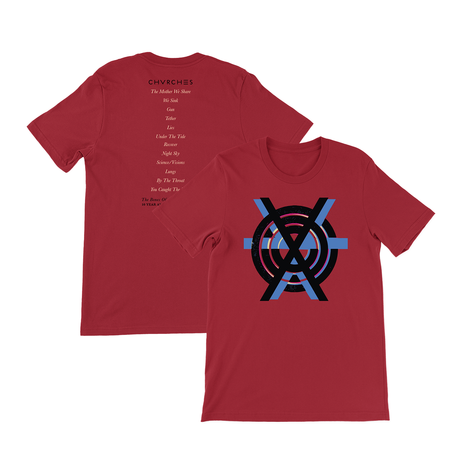 Bones Rapper Merchandise Bones Tracklist T-Shirt – CHVRCHES UK